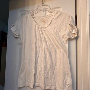 ☀️3/$10☀️ Natural Reflections White Ruched Short Sleeve T-Shirt medium
